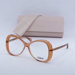 Chloe CH0011O 001 Butterfly Eyeglasses 56mm - Transparent Orange